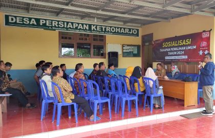 Sosialisasi mengenai tahapan Pemilu Tahun 2024 oleh KPU Pacitan di Desa Ketro Harjo, disambut antusias oleh masyarakat setempat.